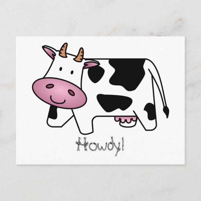 Cute Dairy Cow Postcard (Front)