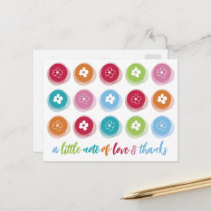 Cute Daisies In Colourful Fuzzy Dots Kids Birthday Postcard