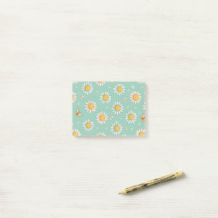 Cute Daisy & Bee Pattern Post-It Notes
