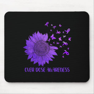 Cute Daisy Butterflies Purple Ribbon Overdose Awar Mouse Pad