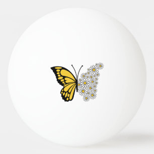 Cute Daisy Butterfly Ping Pong Ball