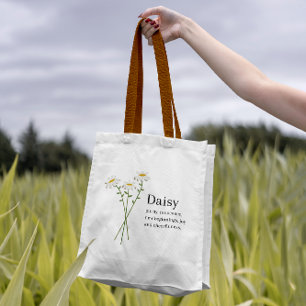 Cute Daisy Feminine Girly Tote Bag