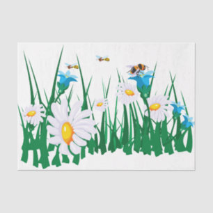 Cute Daisy Field Flowers Decoupage Tissue Paper