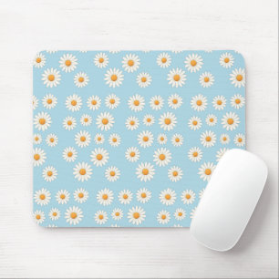 Cute Daisy Floral – Aesthetic Desk Accessory - Mouse Pad