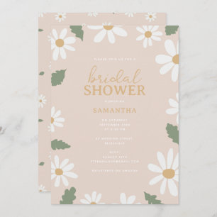 Cute Daisy Flower Bridal Shower Invitation