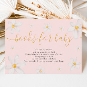 Cute daisy flower gold watercolor books for baby enclosure card