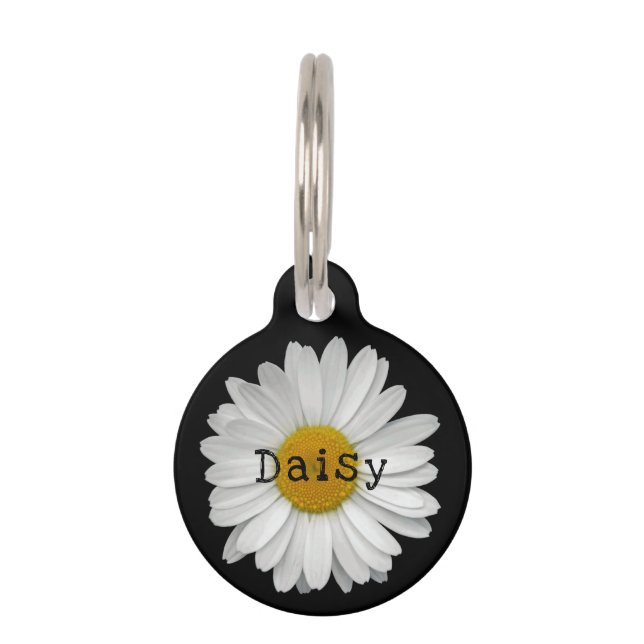Cute Daisy Flower Name Pet ID Tag (Front)