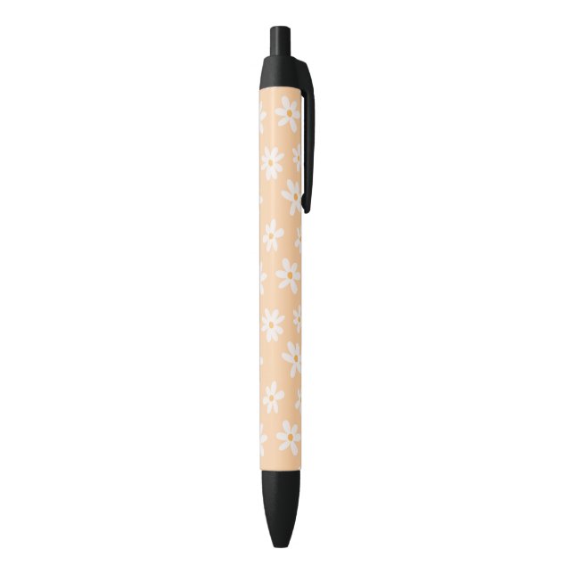 Cute Daisy Flower Pattern Black Ink Pen (Bottom (Vertical))