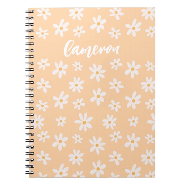 Cute Daisy Flower Pattern Notebook (Front)