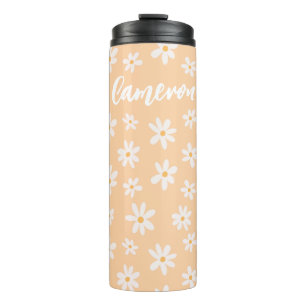 Cute Daisy Flower Pattern Thermal Tumbler