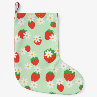 Cute Daisy Flower strawberry Christmas Pattern  Small Christmas Stocking