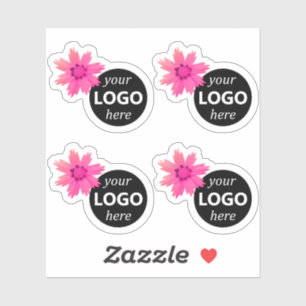Cute Daisy Flowers Girly Pink Logo Image Template 