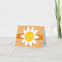Cute Daisy on Dark Orange Gingham