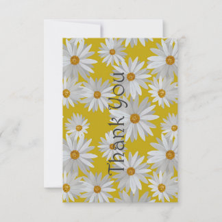 Cute Daisy Patterned Thank You Card
