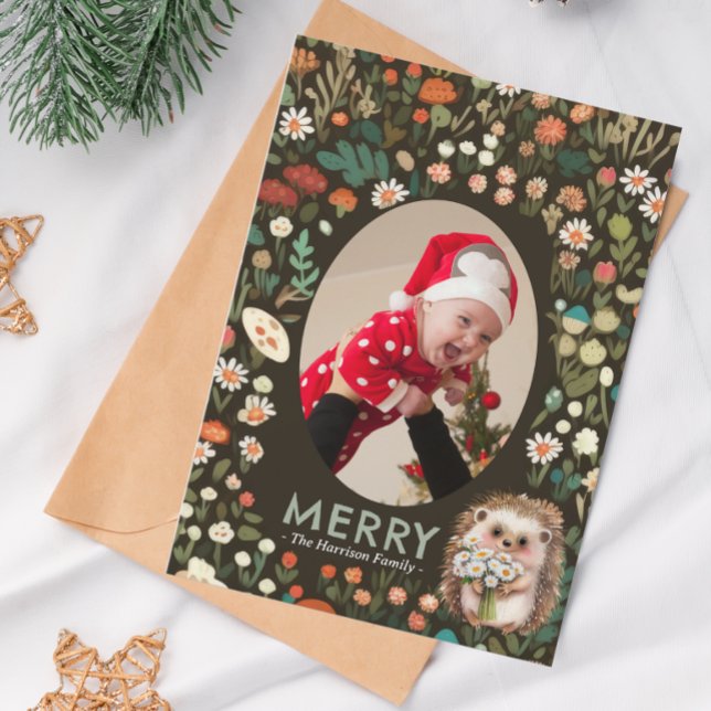 Cute Daisy Woodland Animal Forest  Holiday Card (Creator Uploaded)