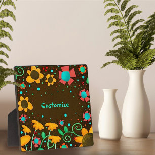 Cute Daisy Yellow Fun Floral Whimsical Customised Plaque