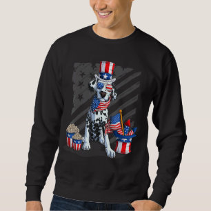 Cute Dalmatian 4th July American Flag Sunglasses D Sweatshirt