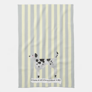Cute Dalmatian blue and cream striped Tea Towel