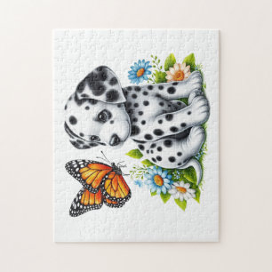 Cute Dalmatian/Butterfly friends Jigsaw Puzzle