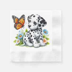 Cute Dalmatian/Butterfly friends Napkin