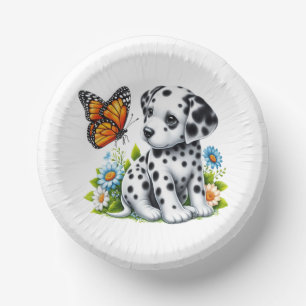 Cute Dalmatian/Butterfly friends Paper Plate