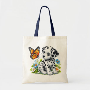 Cute Dalmatian/Butterfly friends Tote Bag