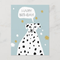 Cute Dalmatian Dog Abstract Art Happy Birthday