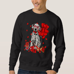 Cute Dalmatian Dog Funny Heart Valentine's Day Dog Sweatshirt