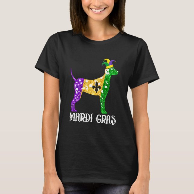 Cute Dalmatian Dog Lover Mardi Gras Party Jester M T-Shirt (Front)