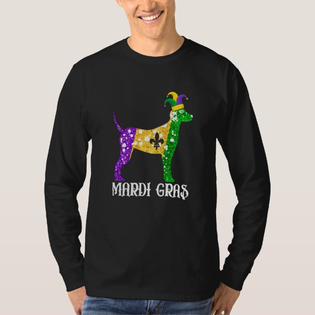 Cute Dalmatian Dog Lover Mardi Gras Party Jester M T-Shirt (Front)