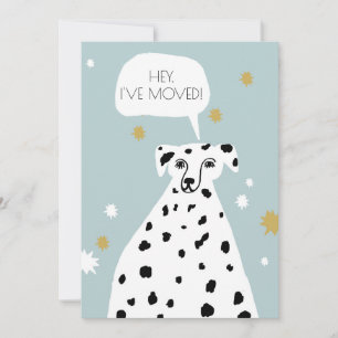 Cute Dalmatian Dog New Address Moving Announcement