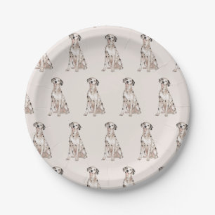 Cute Dalmatian Dog Puppy Paper Plate