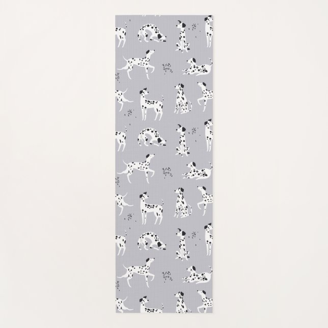 Cute Dalmatian Dog Seamless Pattern Yoga Mat (Front)
