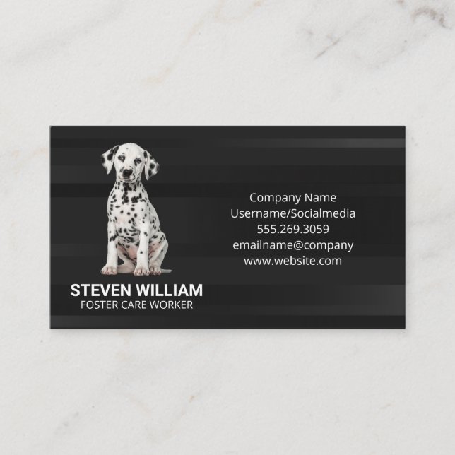 Cute Dalmatian Puppy Business Card (Front)