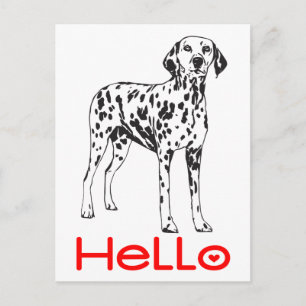 Cute Dalmatian Puppy Dog Hello Thinking of You Postcard