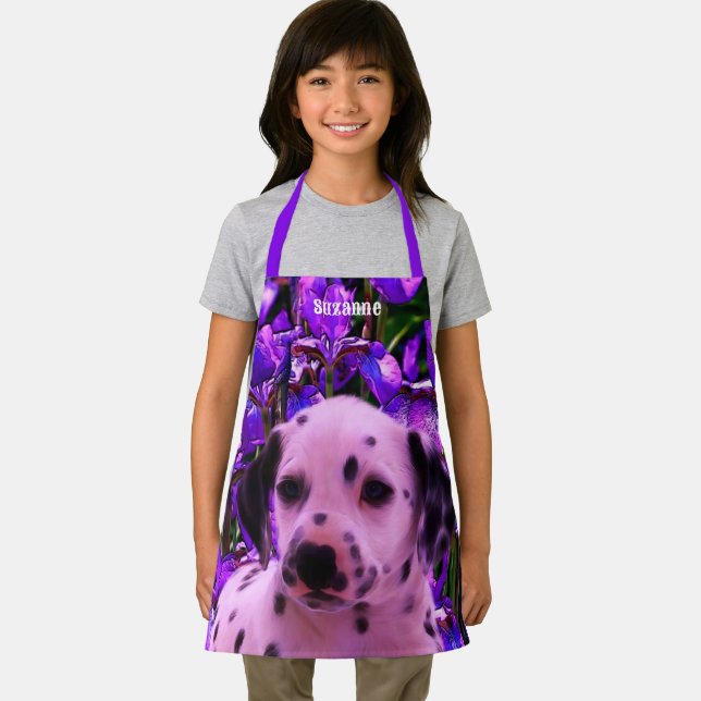 Cute Dalmatian Puppy Dog Personalised Apron (Insitu)