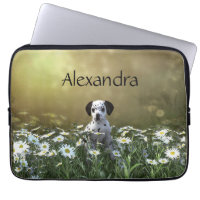 Cute Dalmatian Puppy in Daisies