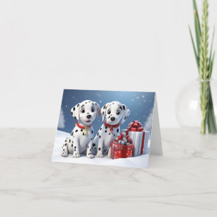 Cute Dalmatian Puppy Xmas Card