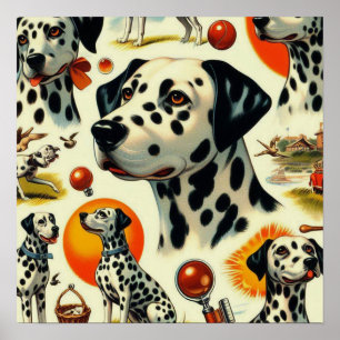 Cute Dalmatian Seamless Poster