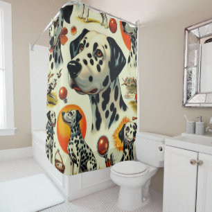 Cute Dalmatian Seamless Shower Curtain