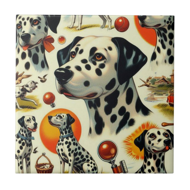 Cute Dalmatian Seamless Tile (Front)