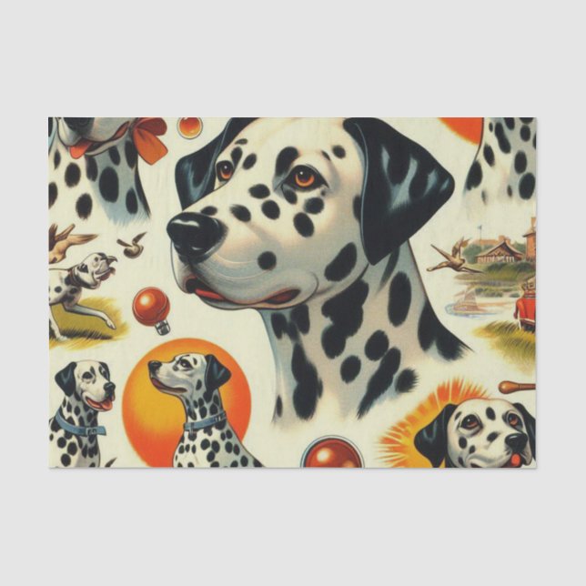 Cute Dalmatian Seamless Tissue Paper (Front)