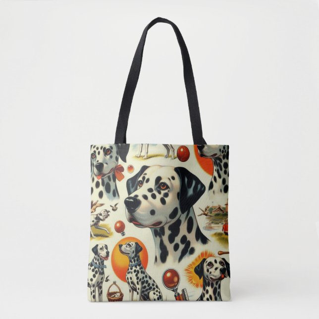 Cute Dalmatian Seamless Tote Bag (Front)