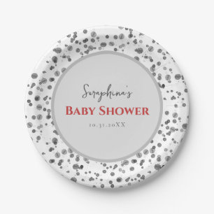 Cute Dalmatian Spots Baby Shower Paper Plate