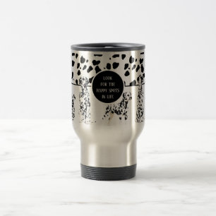 Cute Dalmatians Black & White Happy Spots Travel Mug