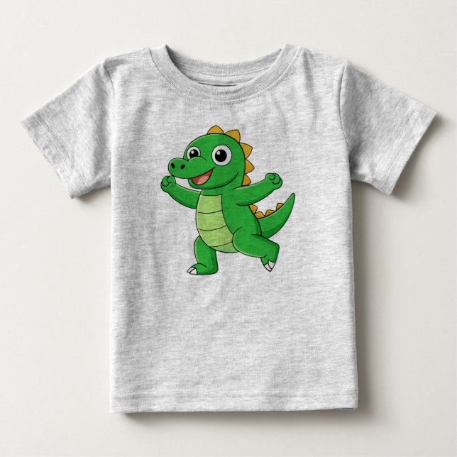 Cute Dancing Alligator Baby T-Shirt (Front)