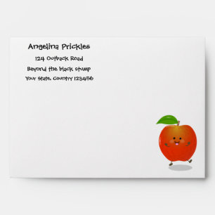 Cute dancing apple cartoon illustration envelope