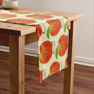Cute dancing apple cartoon illustration short table runner