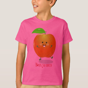 Cute dancing apple cartoon illustration T-Shirt