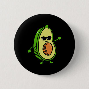 Cute Dancing Avocado - Guacamole Avocado Graphics 6 Cm Round Badge